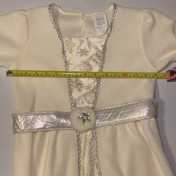 Snow Queen Cream and Silver Kids 2-Piece Costume Size Large 10-12 EUC - Picture 7 of 10